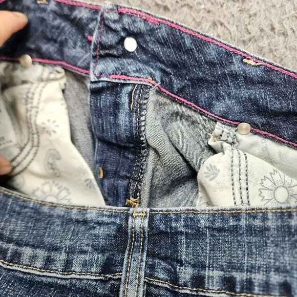 Wrangler Jeans Womens 5 Tall Dark Wash Stretch Mid Rise Bootcut - Picture 12 of 15